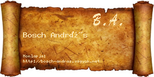 Bosch András névjegykártya